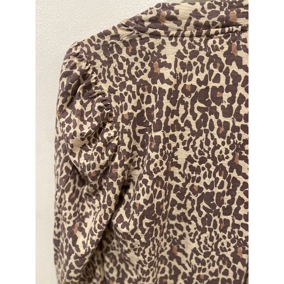 Nation LTD Evette Long Sleeve Shirt Antique Leopard Print Size Small - Picture 7 of 8